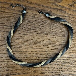 Twisted Black and Gold Necklace